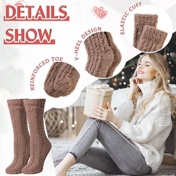 ❤️Women Fuzzy Socks Soft Warm Fluffy Sleep Thermal Plush Casual Cozy Home Socks - Picture 5 of 6